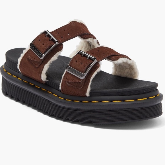 Dr. Martens Shoes - Dr Martens Myles Faux Sherling lined Slide Sandal